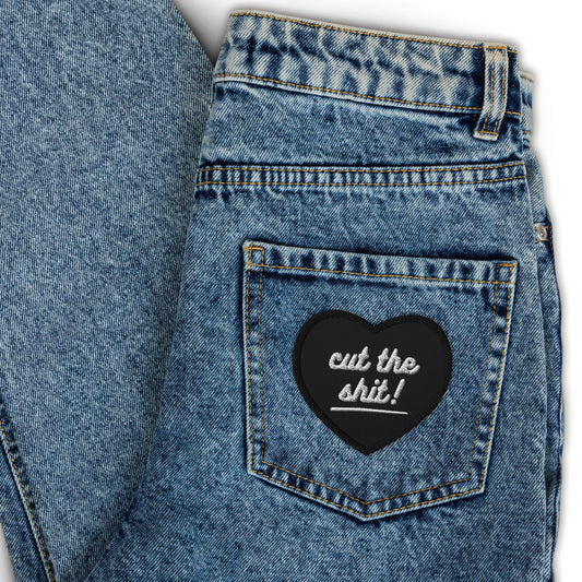 Cut it! Heart Shaped Embroidered Patch